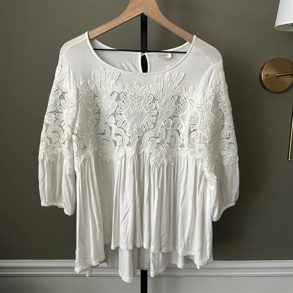 Anthropologie Deletta Desi Blouse White Small Womens